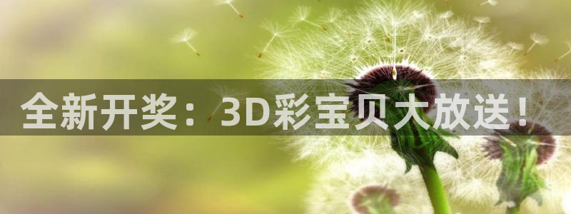 BG大游平台开户链接：全新开奖：3D彩宝贝大放送！